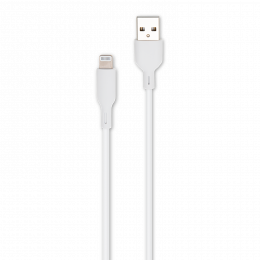 CORDON USB-A/LIGHTNING MFI M/M BLANC 1M