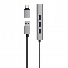 Hub USB 3.0 USB C+A vers 3 A F + RJ45 F - GMRAINFO1014